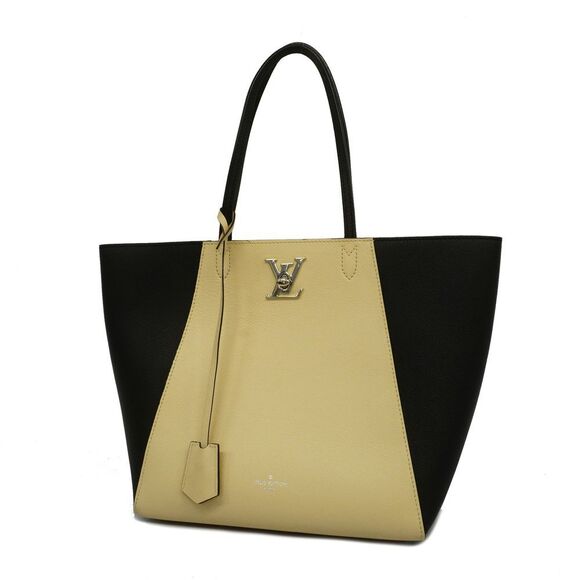 Louis Vuitton Tote Bag Lock Me Cover Noir Crème - Picture 1 of 7